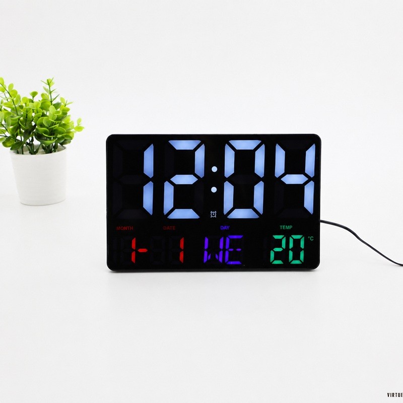 Modern Digital LED Clock With 7 Languages
